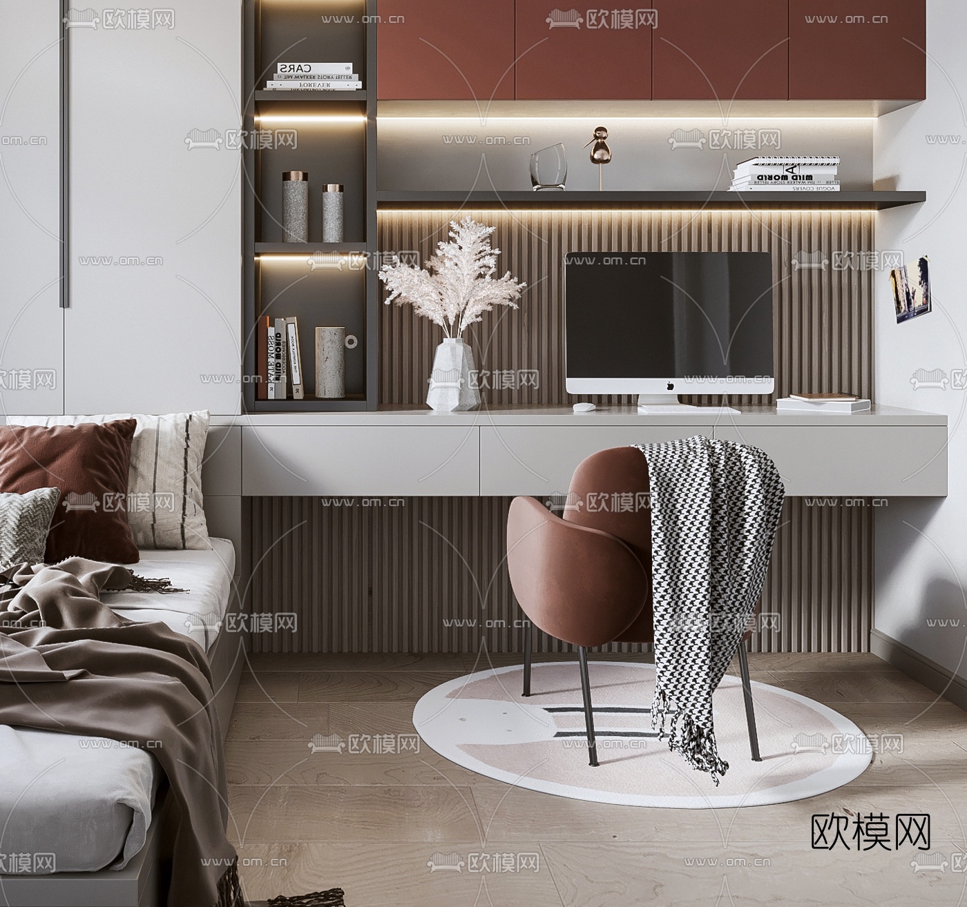 现代榻榻米卧室3d模型