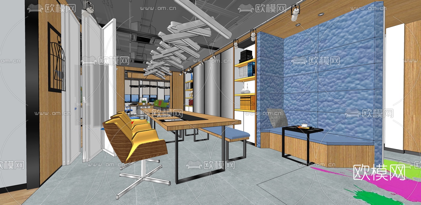 现代办公室su模型下载（渲染图3）