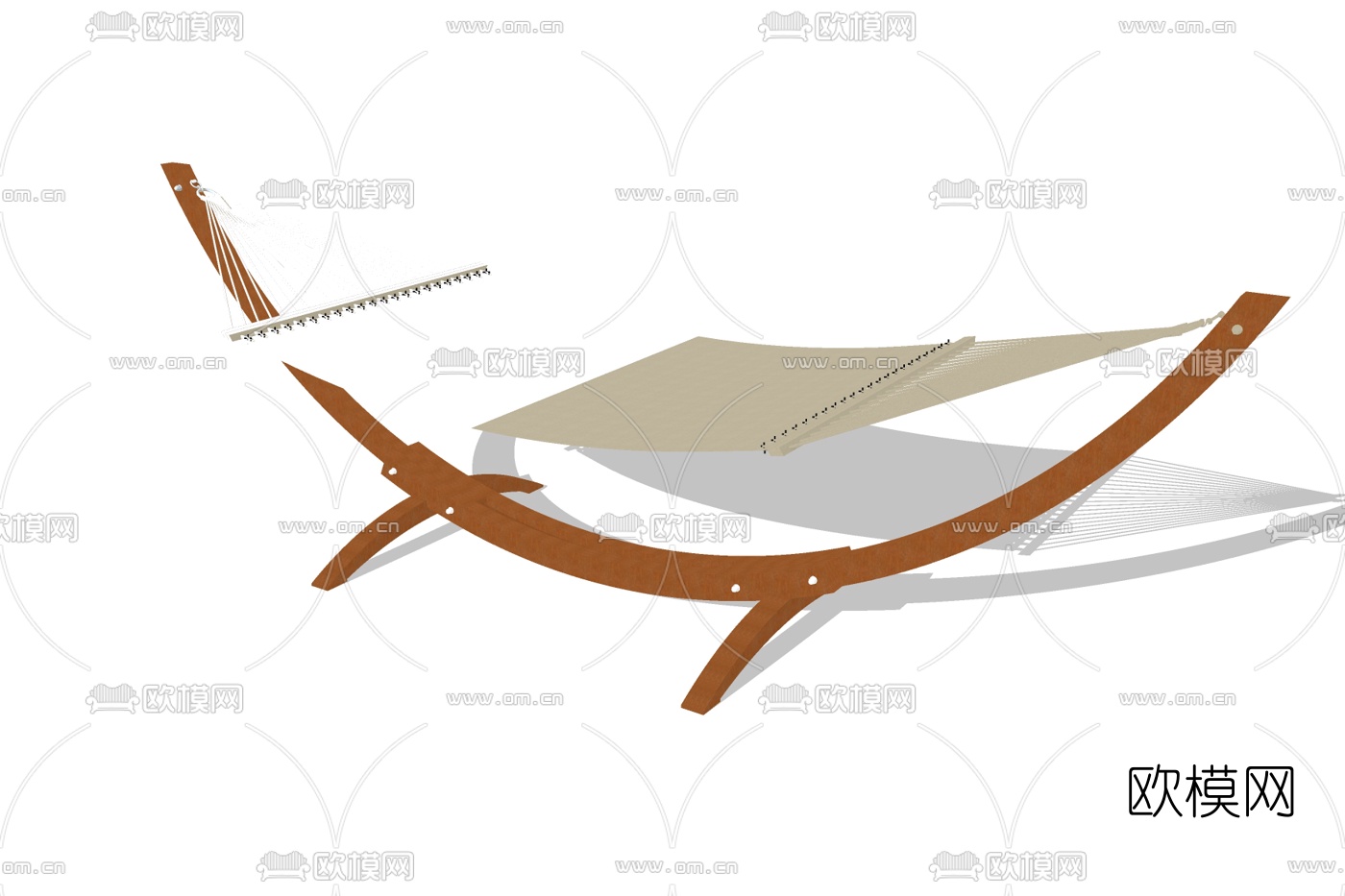 现代吊床su模型下载