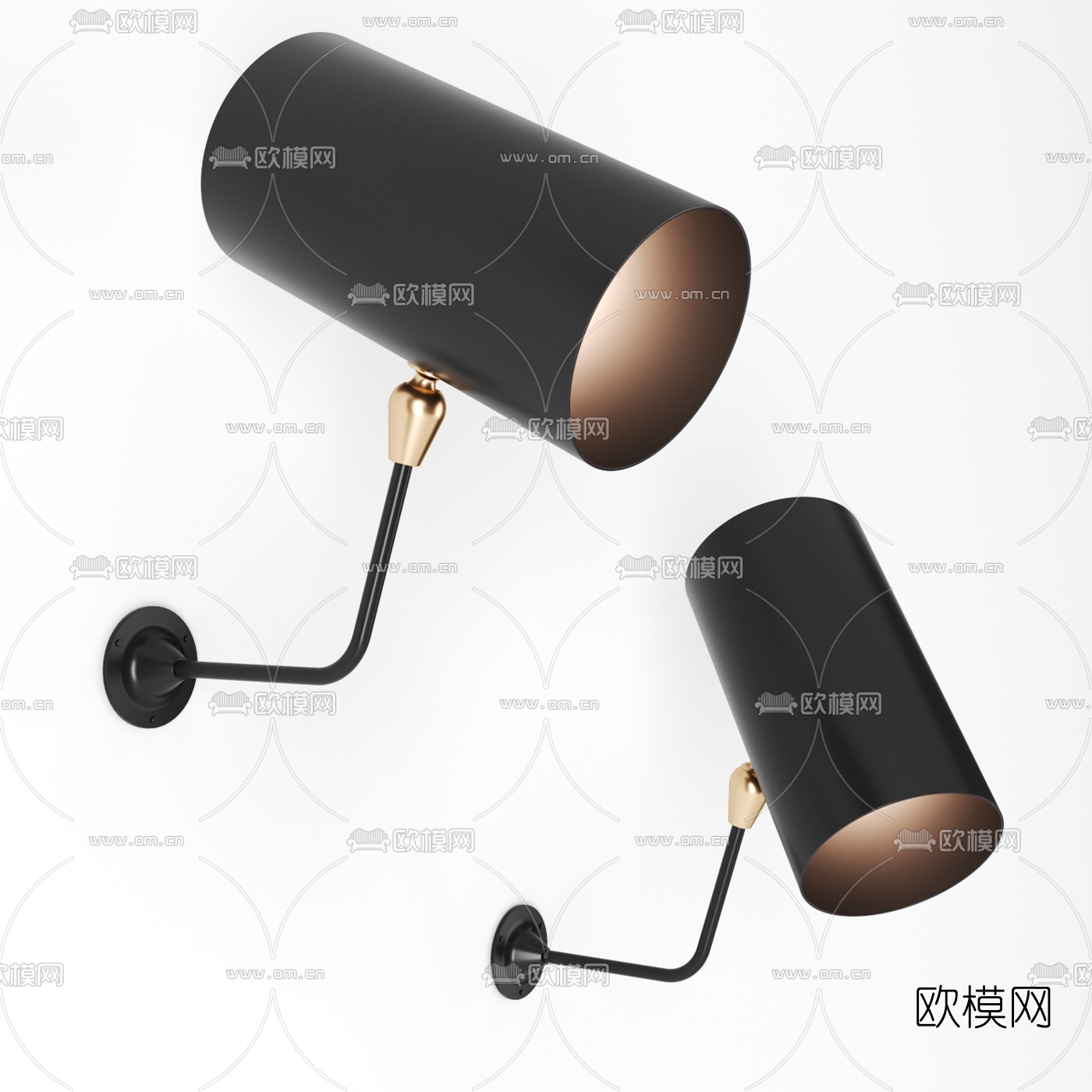 现代金属壁灯3d模型