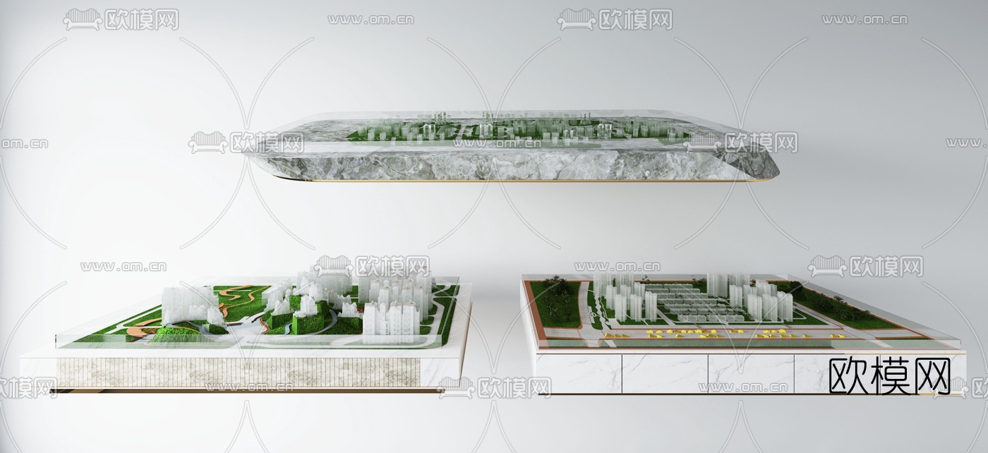 现代售楼处沙盘3d模型-免费3dmax模型库-欧模网