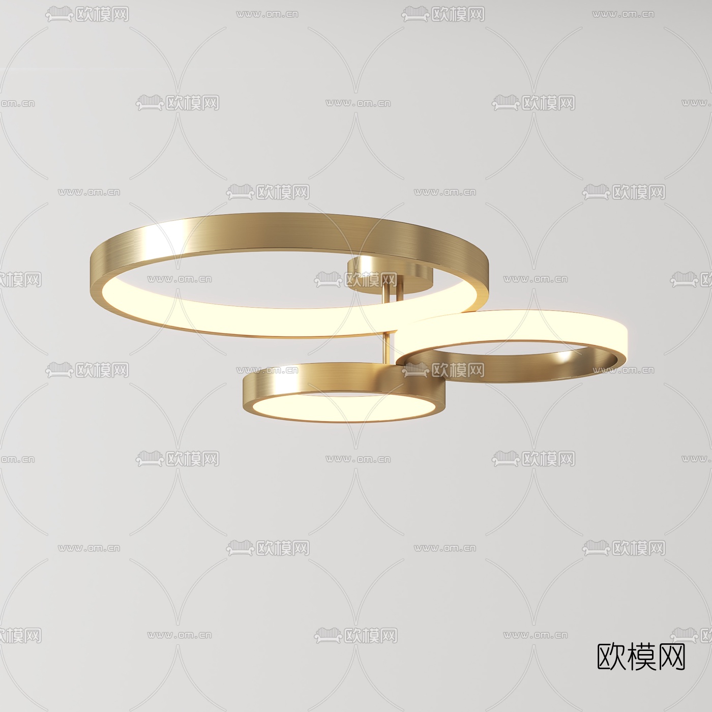 现代轻奢圆环吸顶灯3d模型