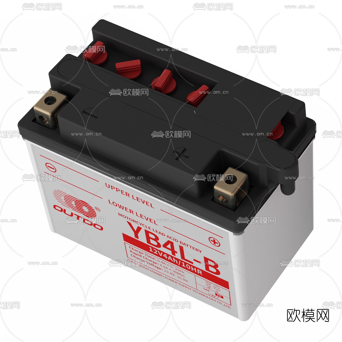现代蓄电池锂电池电瓶3d模型下载（渲染图2）