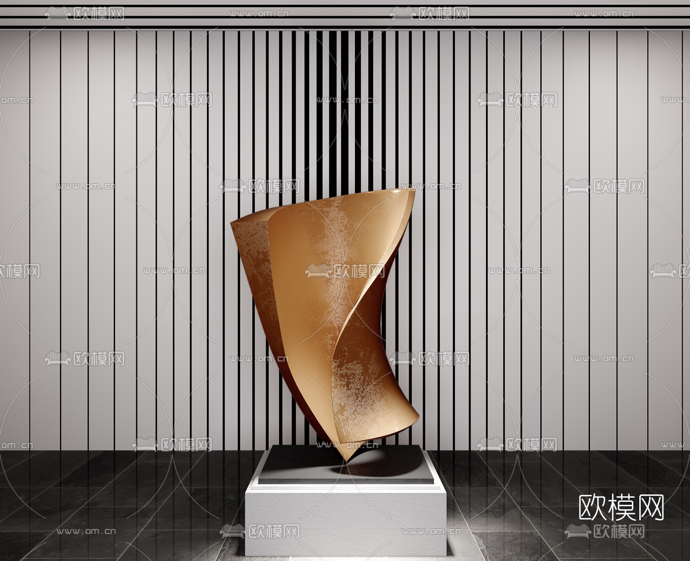 现代抽象雕塑摆件3d模型下载