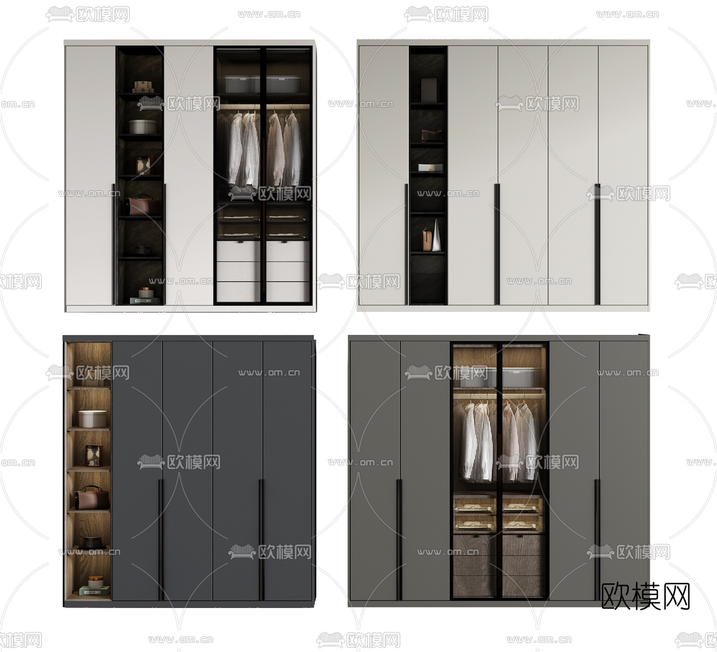 现代衣柜su模型下载（渲染图1）