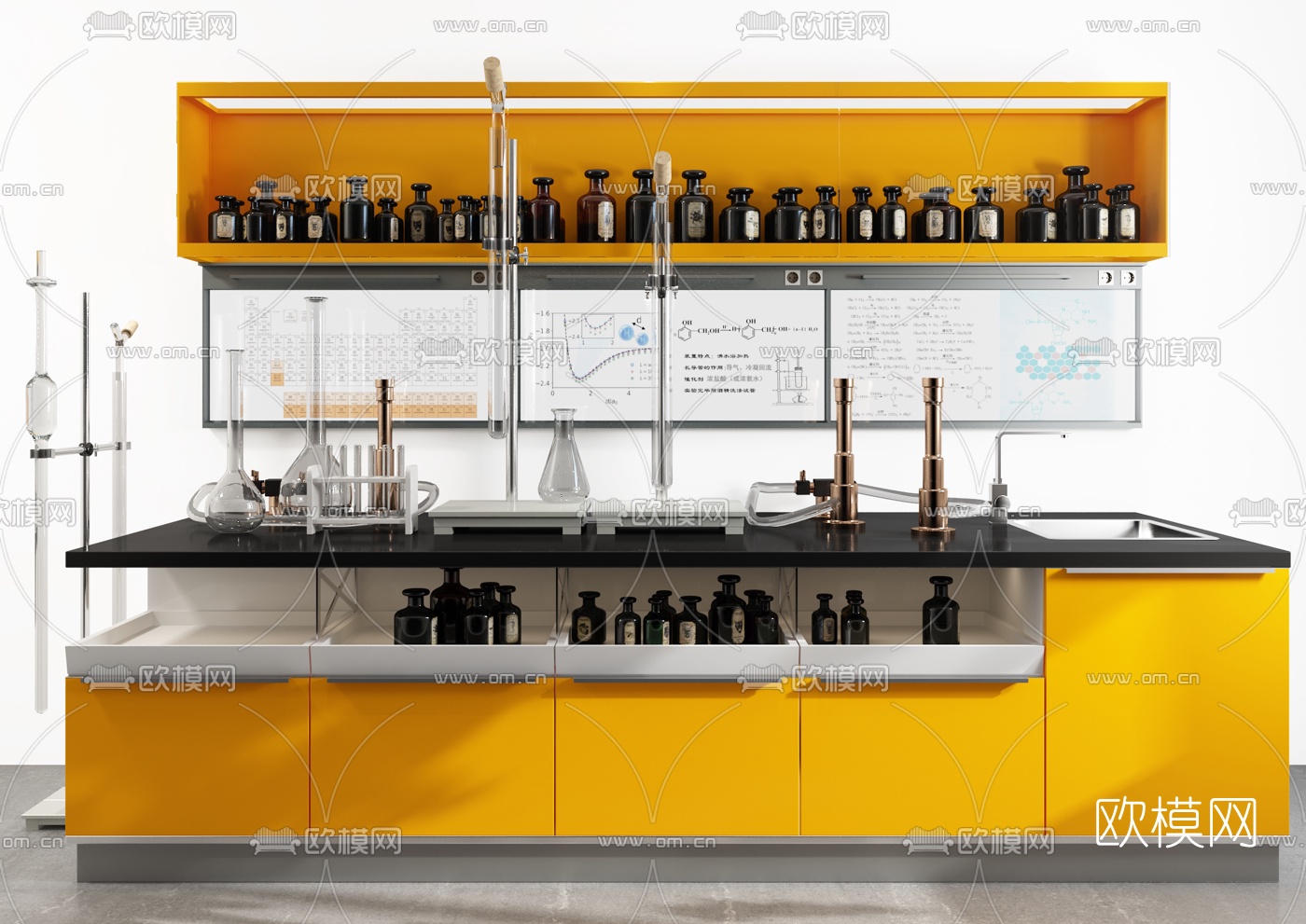 现代化学实验台3d模型下载