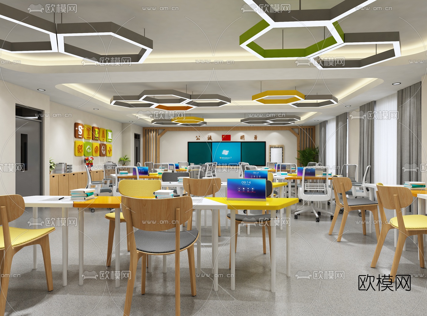 现代科学教室免费3d模型下载（渲染图2）