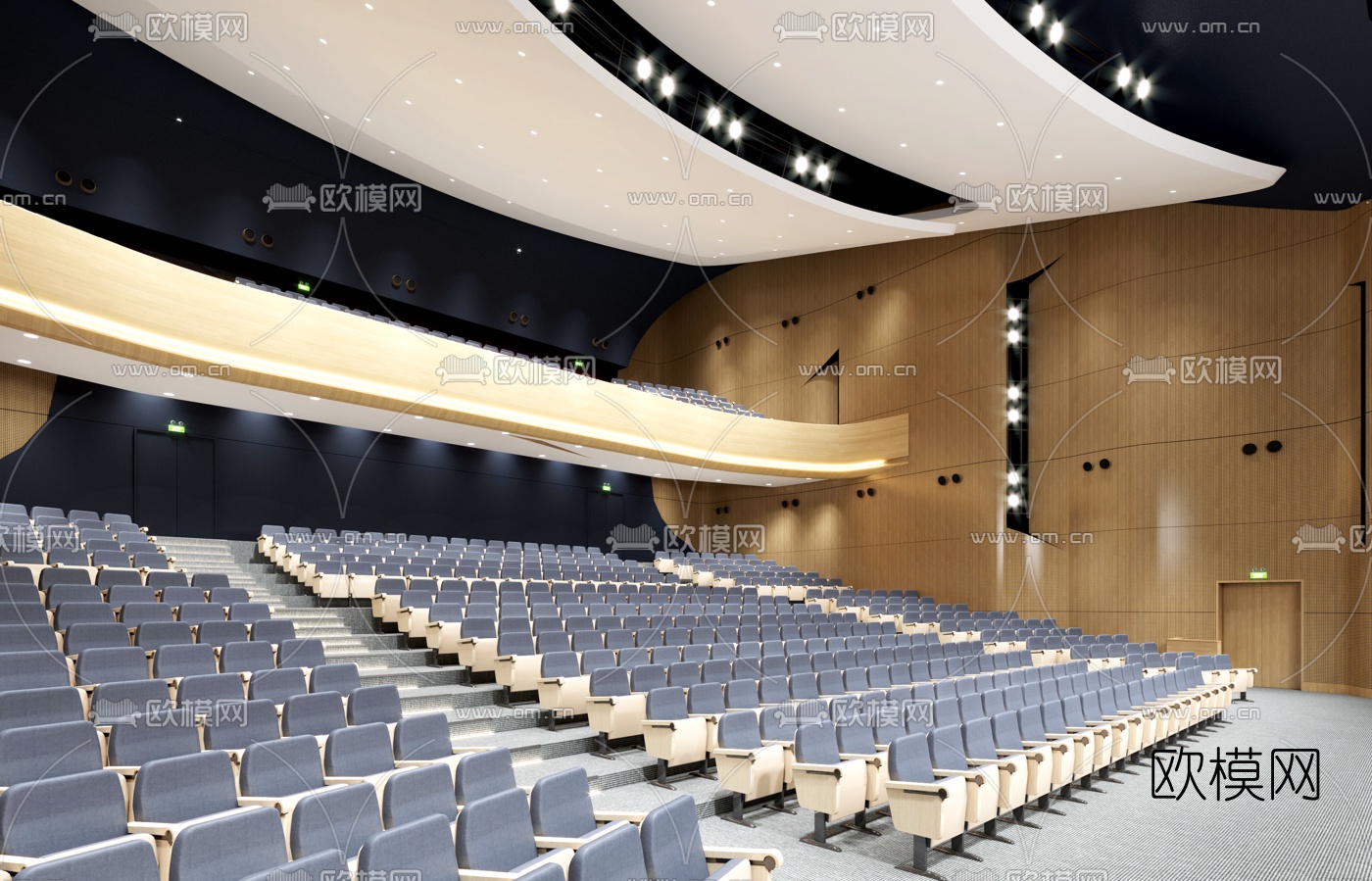 现代剧院3d模型下载（渲染图2）