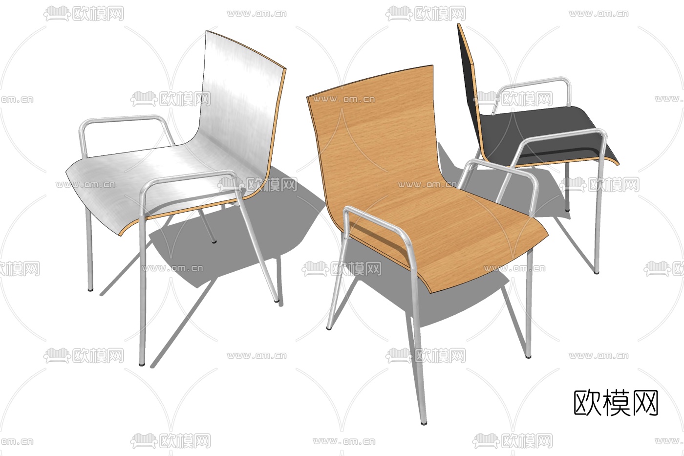 现代金属单椅免费su模型下载