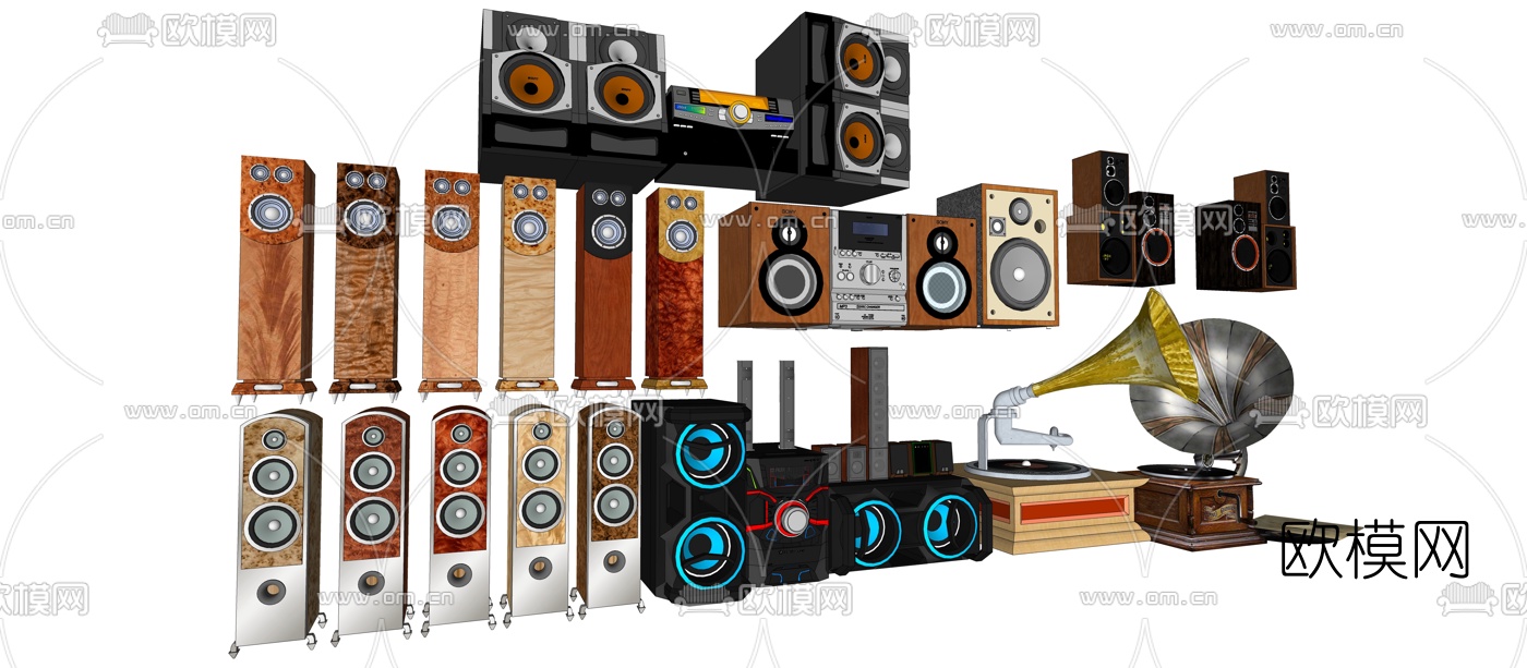 现代音响su模型下载（渲染图2）