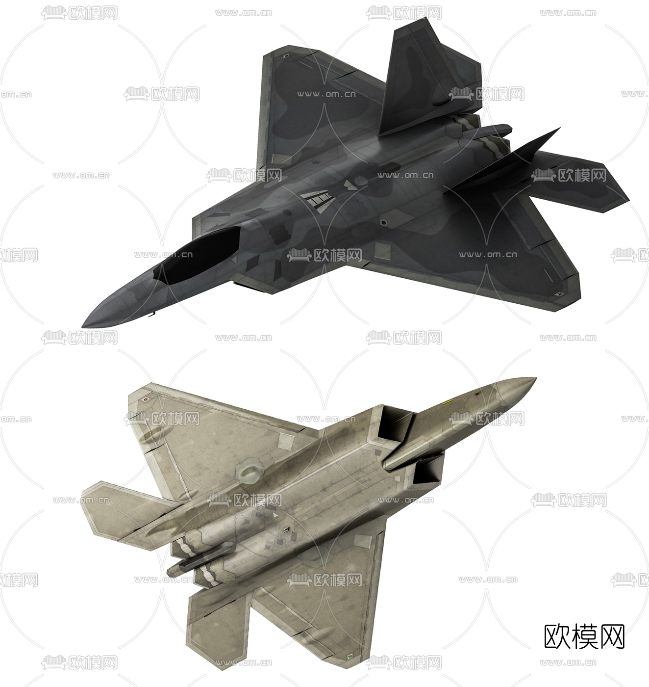 现代f22战斗机航模玩具3d模型下载（渲染图1）