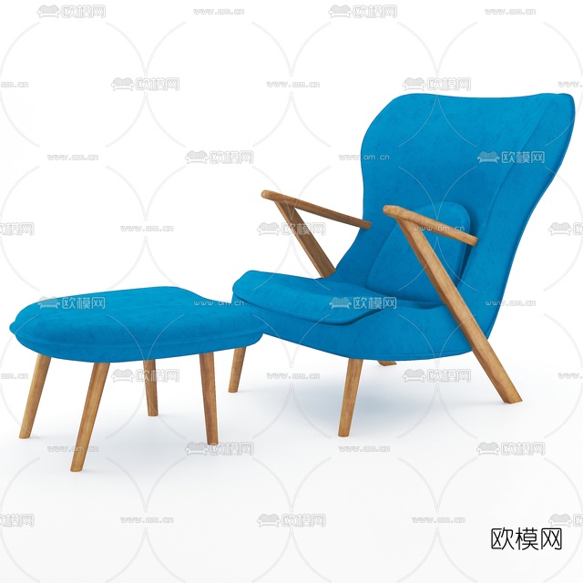 现代布艺休闲沙发免费3d模型下载