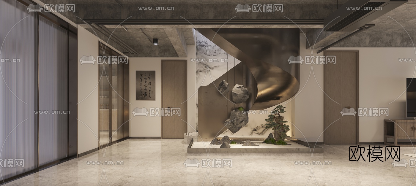 新中式茶室免费3d模型