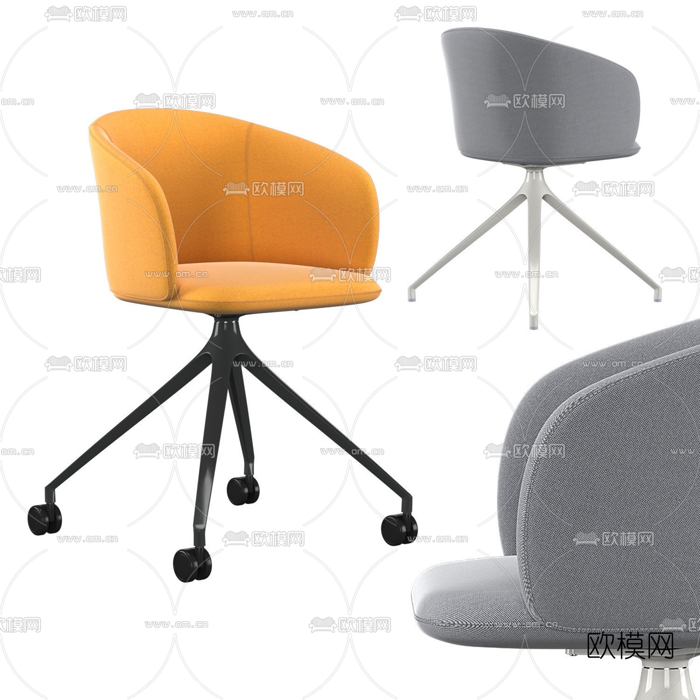 现代时尚办公椅3d模型下载（渲染图1）