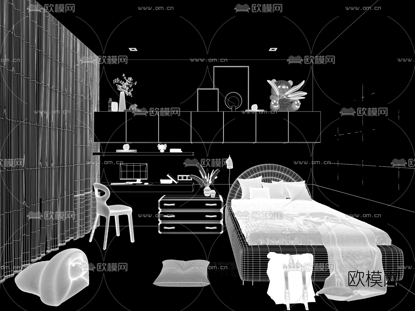 北欧儿童房3d模型