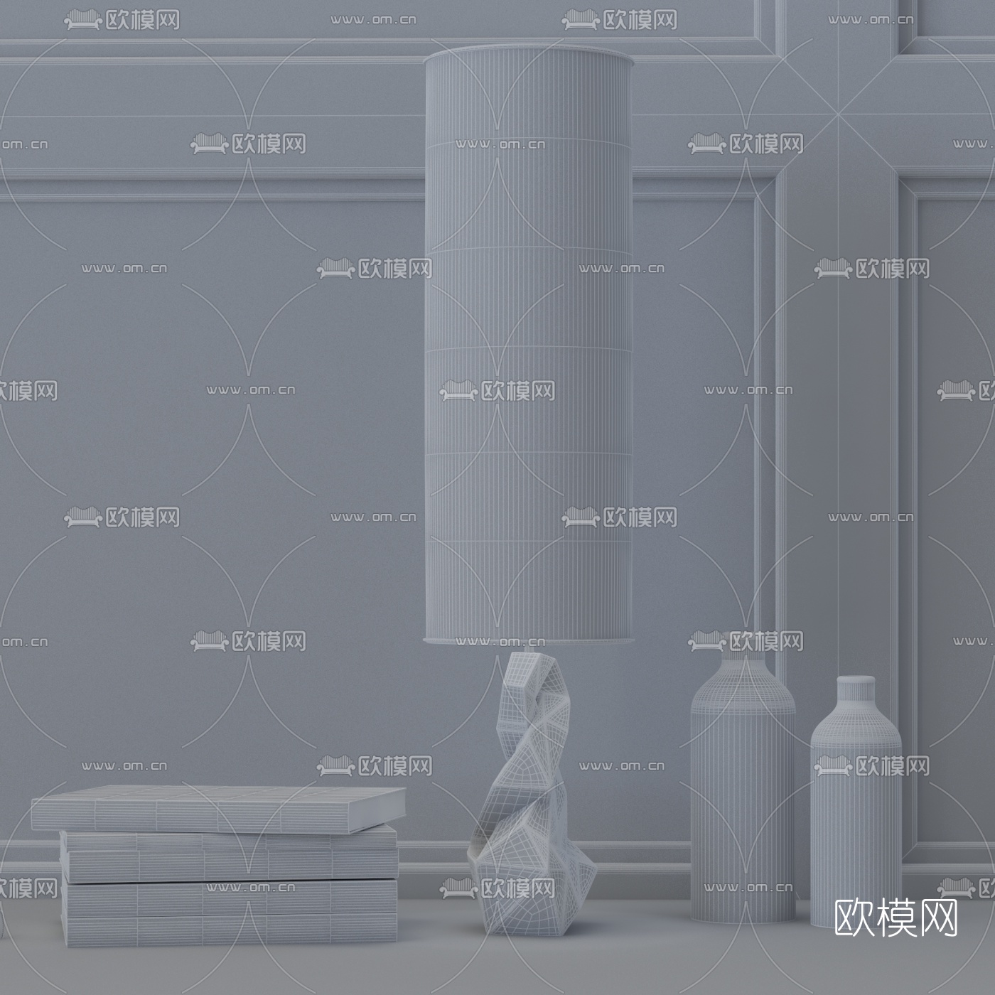 后现代陶瓷台灯3d模型下载（渲染图2）