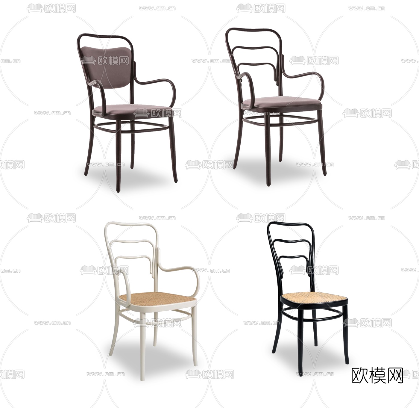 现代扶手休闲椅3d模型