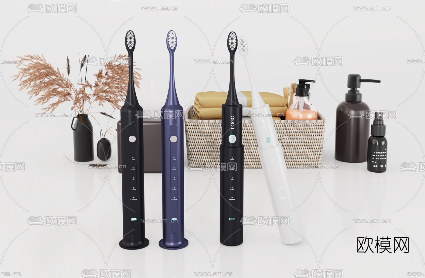 现代电动牙刷沐浴用品3d模型