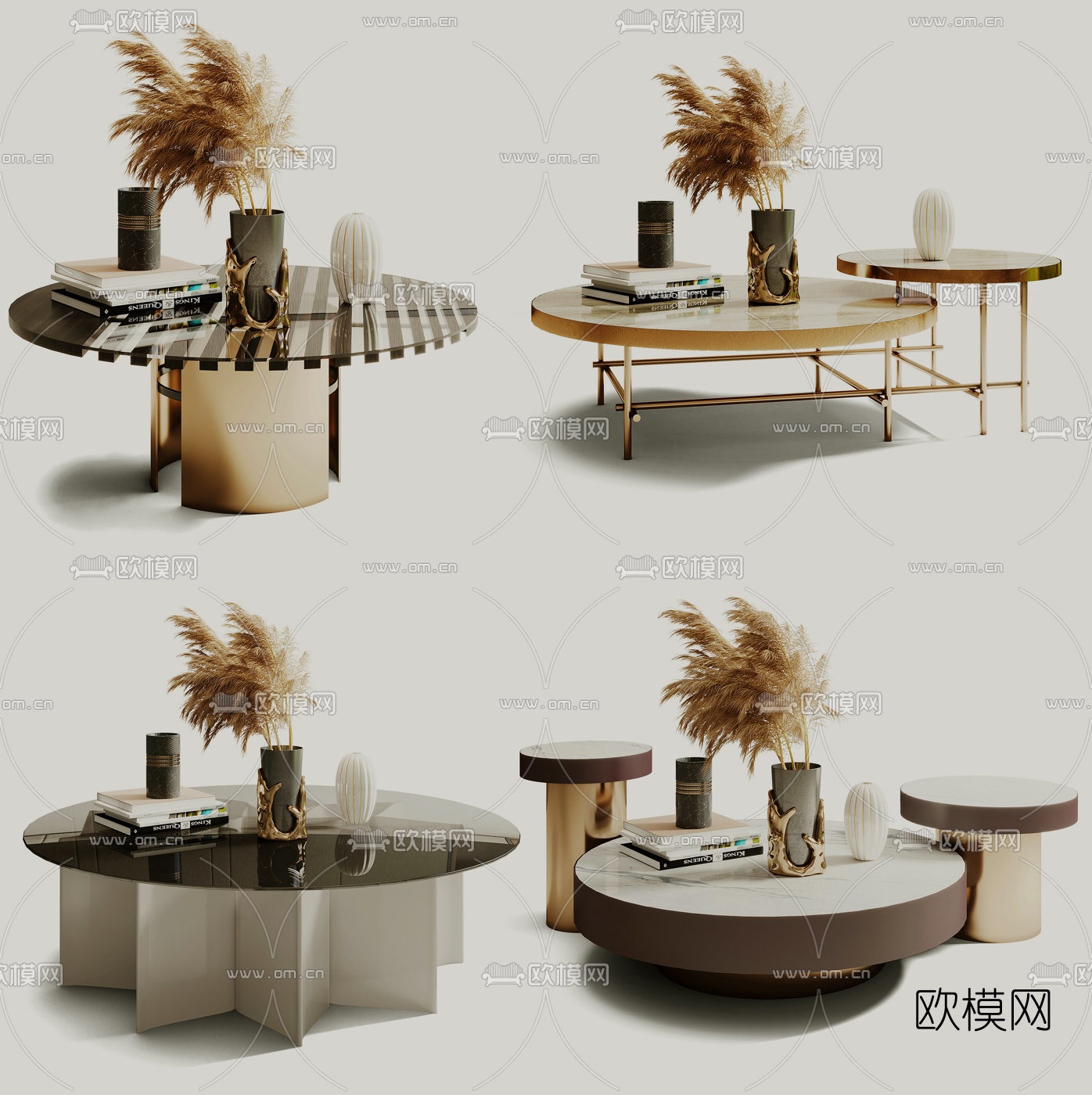 现代圆形茶几su模型
