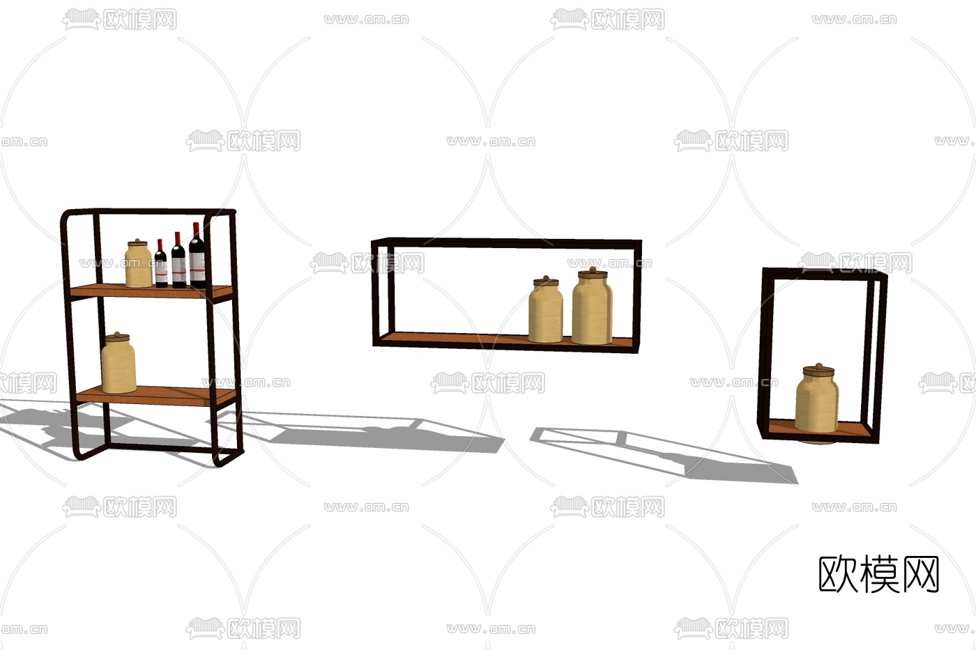 现代展示柜免费su模型下载