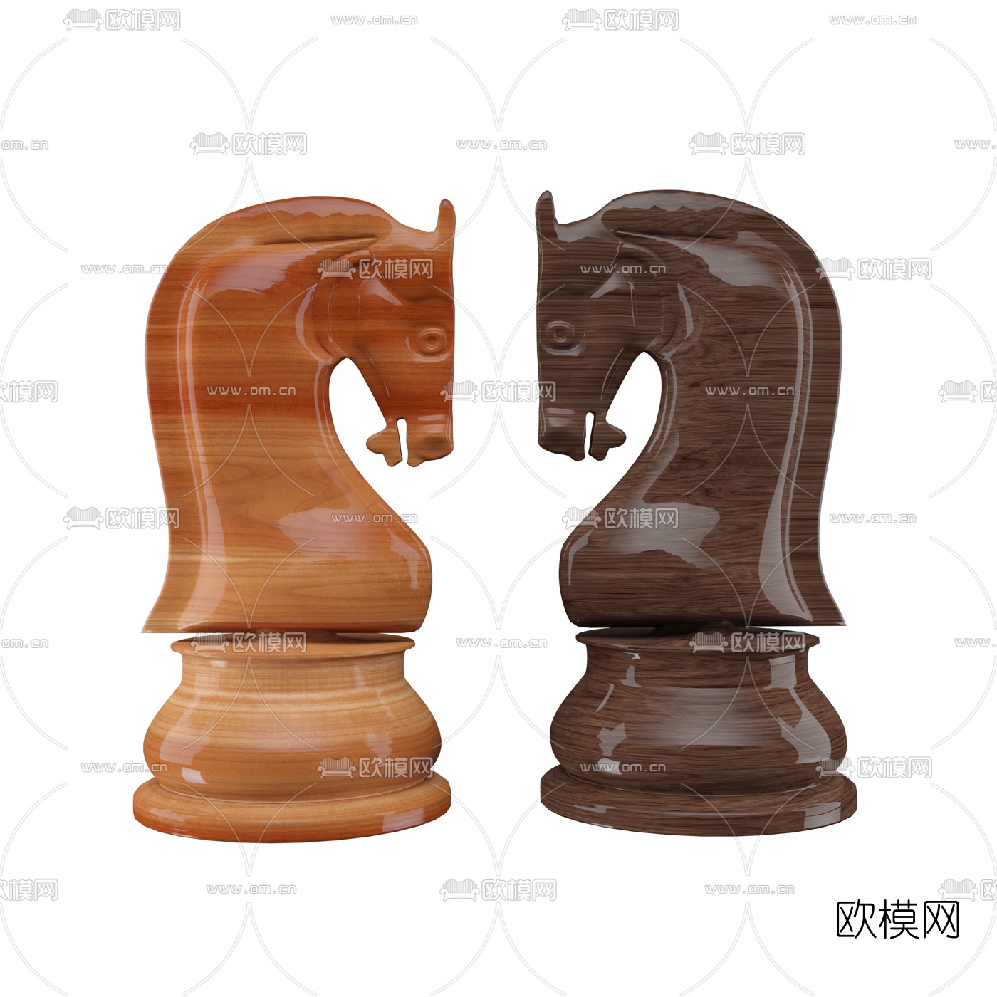 现代国际象棋免费3d模型下载（渲染图2）