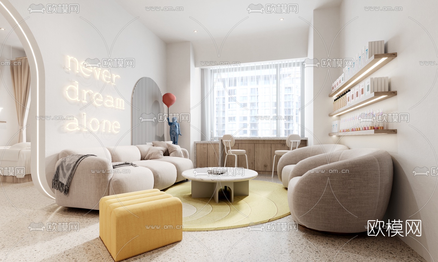 北欧美容院3d模型下载（渲染图2）