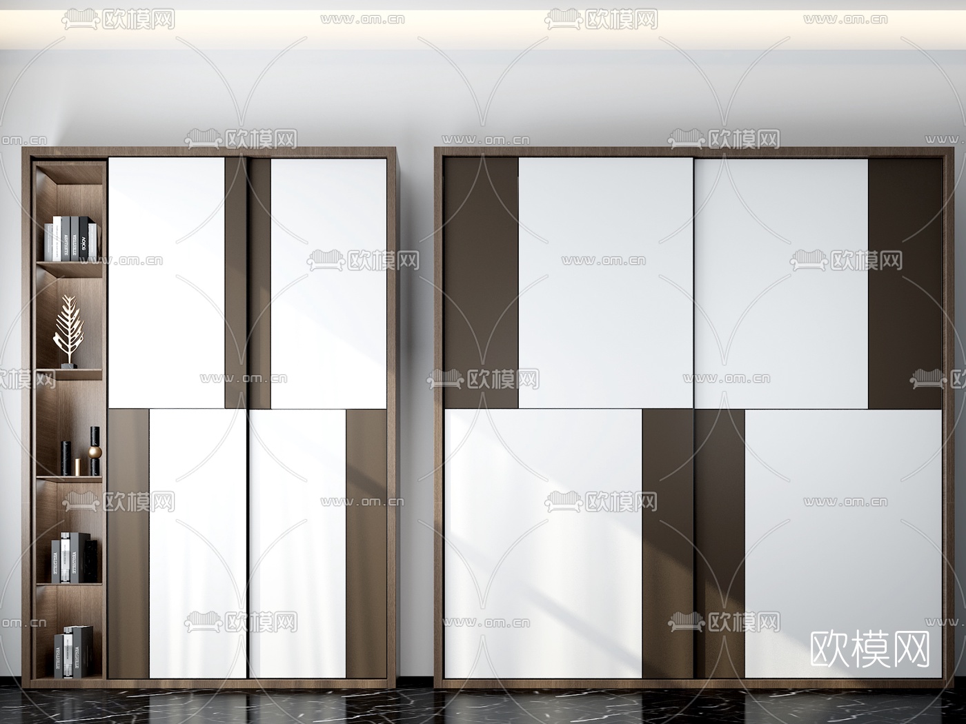 现代木质衣柜3d模型