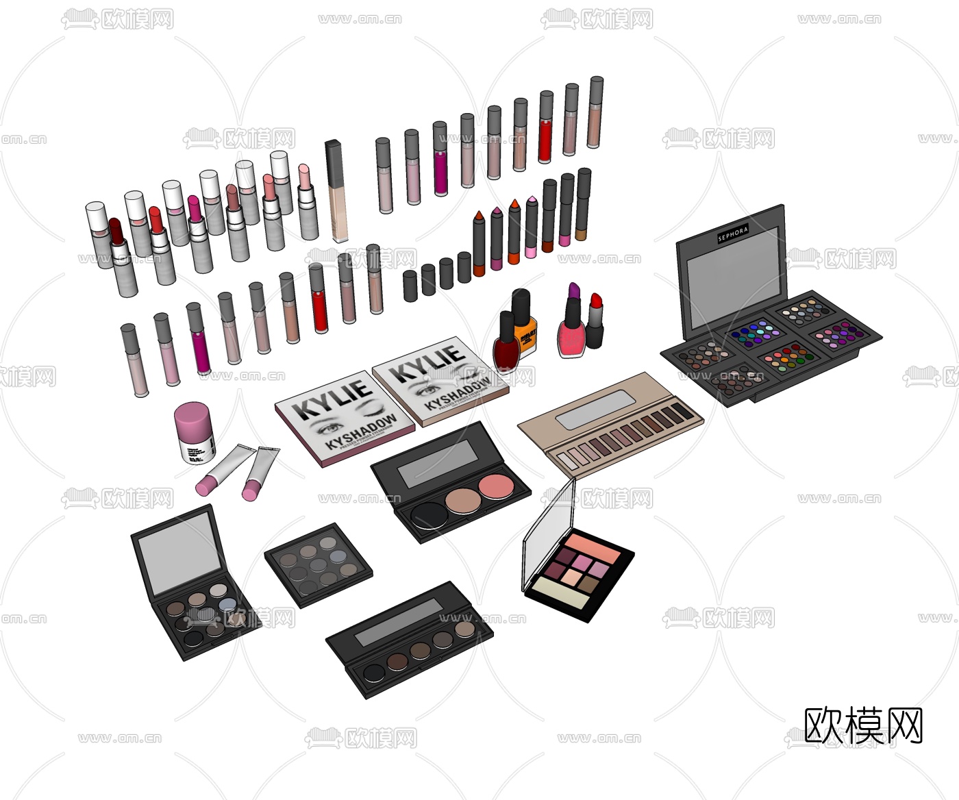 现代化妆品口红su模型下载