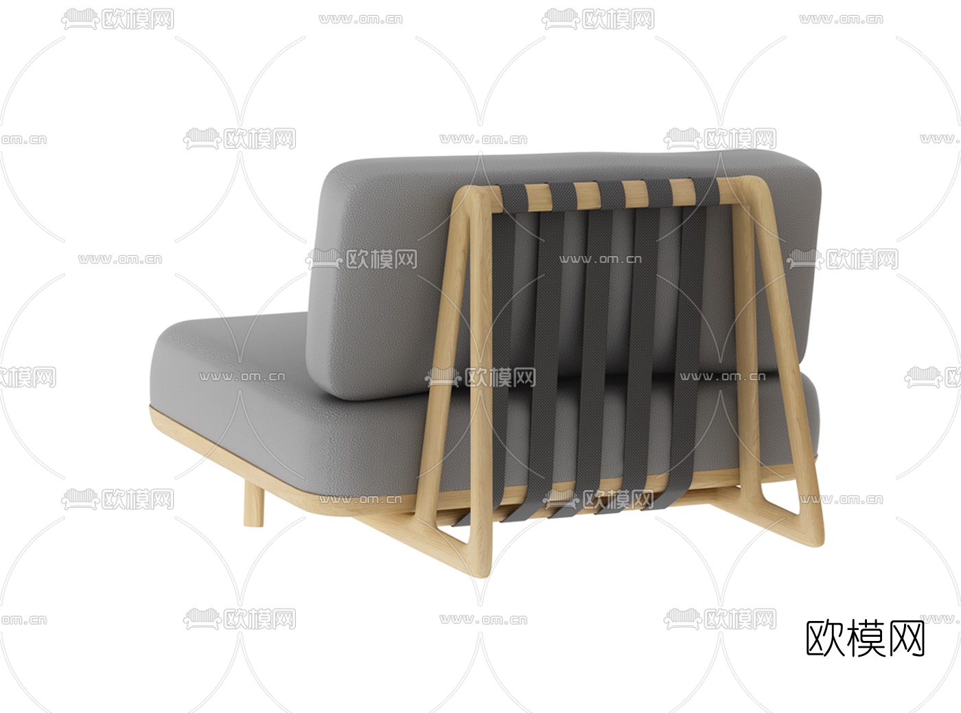 现代布艺单人双人沙发3d模型下载（渲染图2）