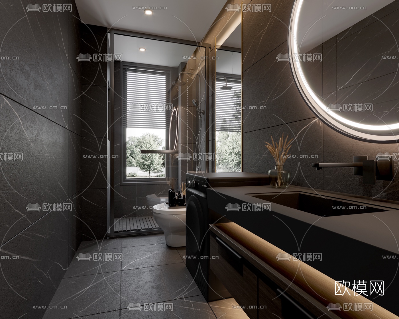 现代卫生间浴室3d模型