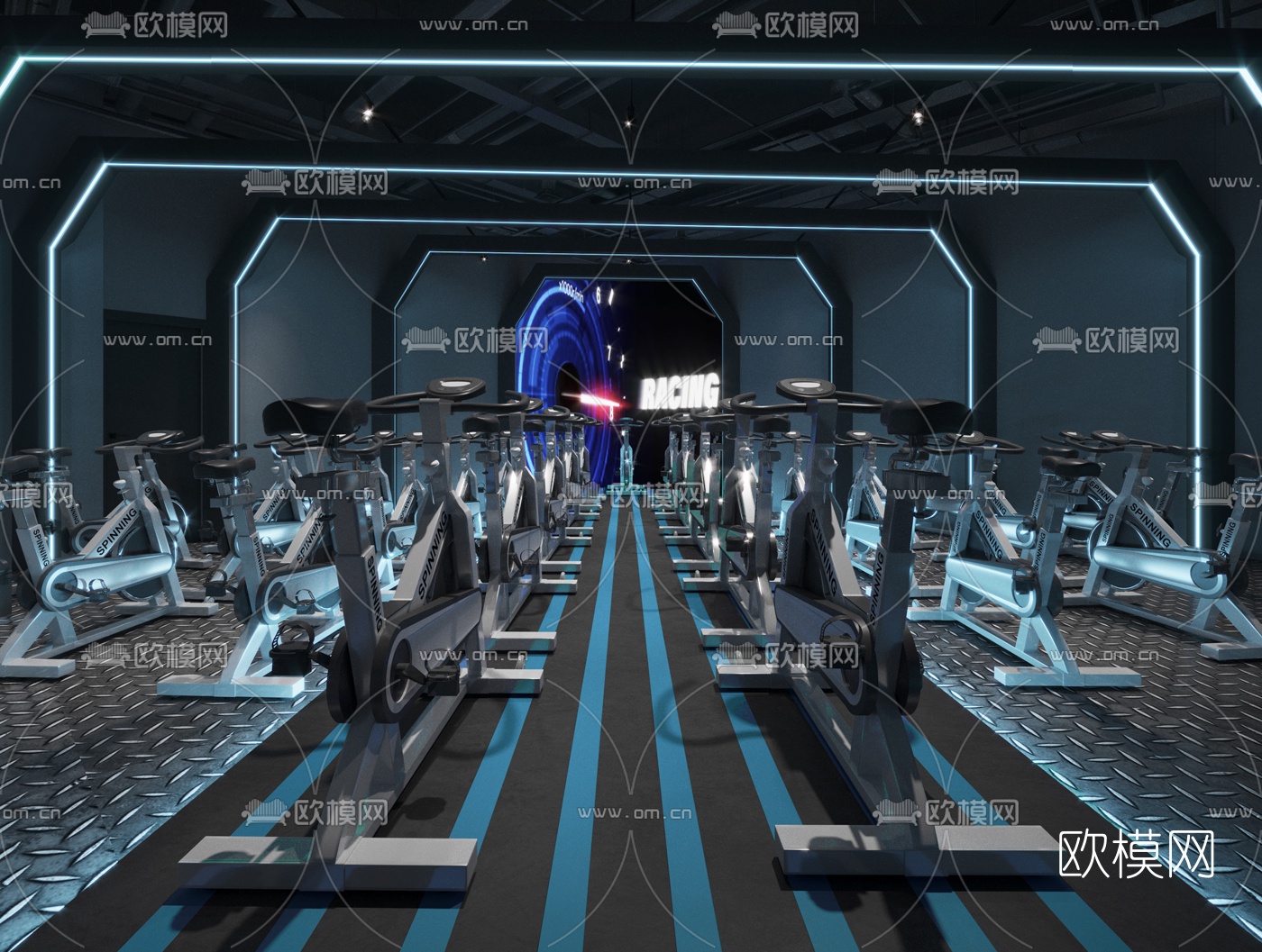 后现代健身房3d模型
