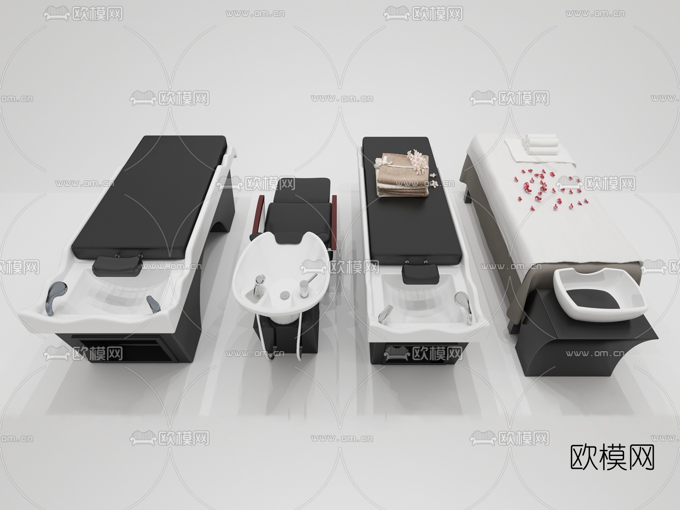 现代理发店按摩床su模型下载（渲染图2）