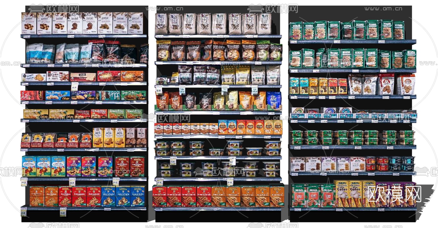 现代商场零食货架su模型下载