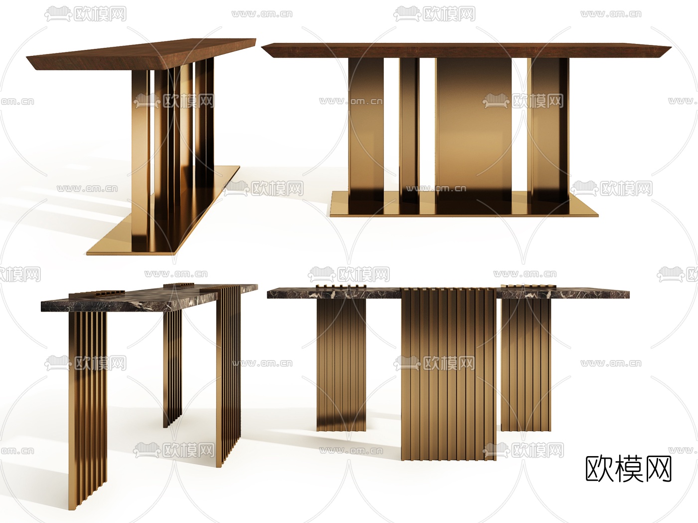现代金属端景台3d模型
