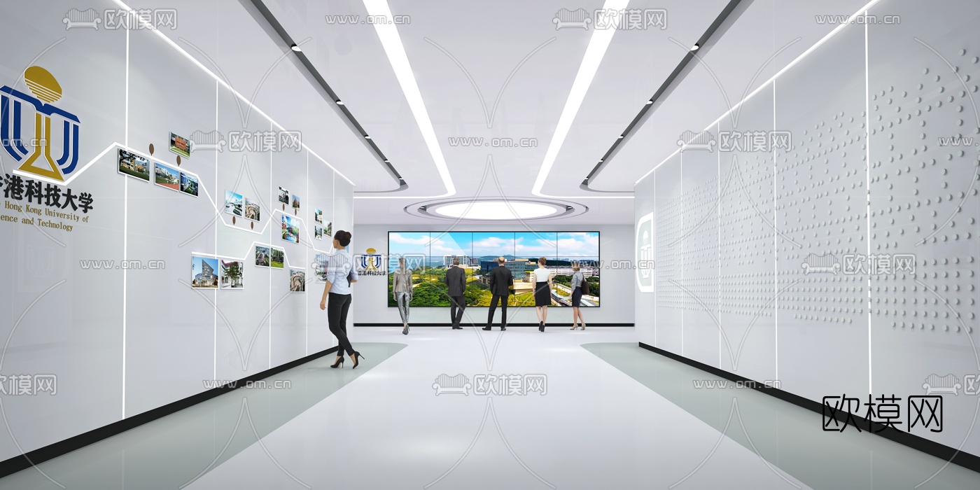 现代序厅走廊免费3d模型下载