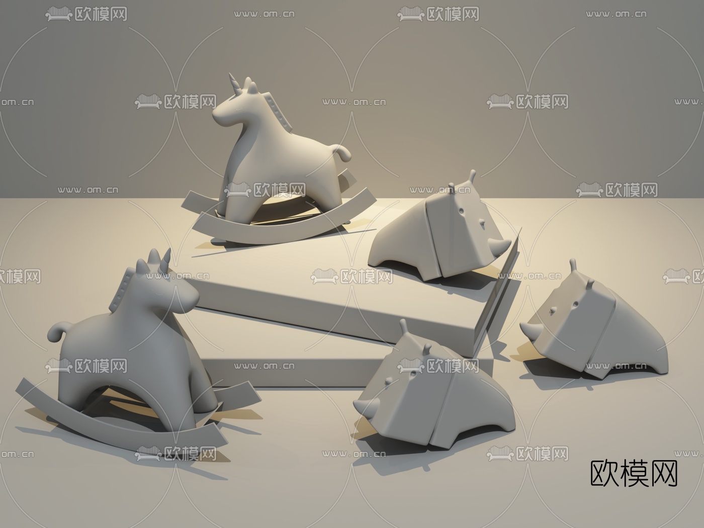 北欧动物桌面摆件装饰品3d模型