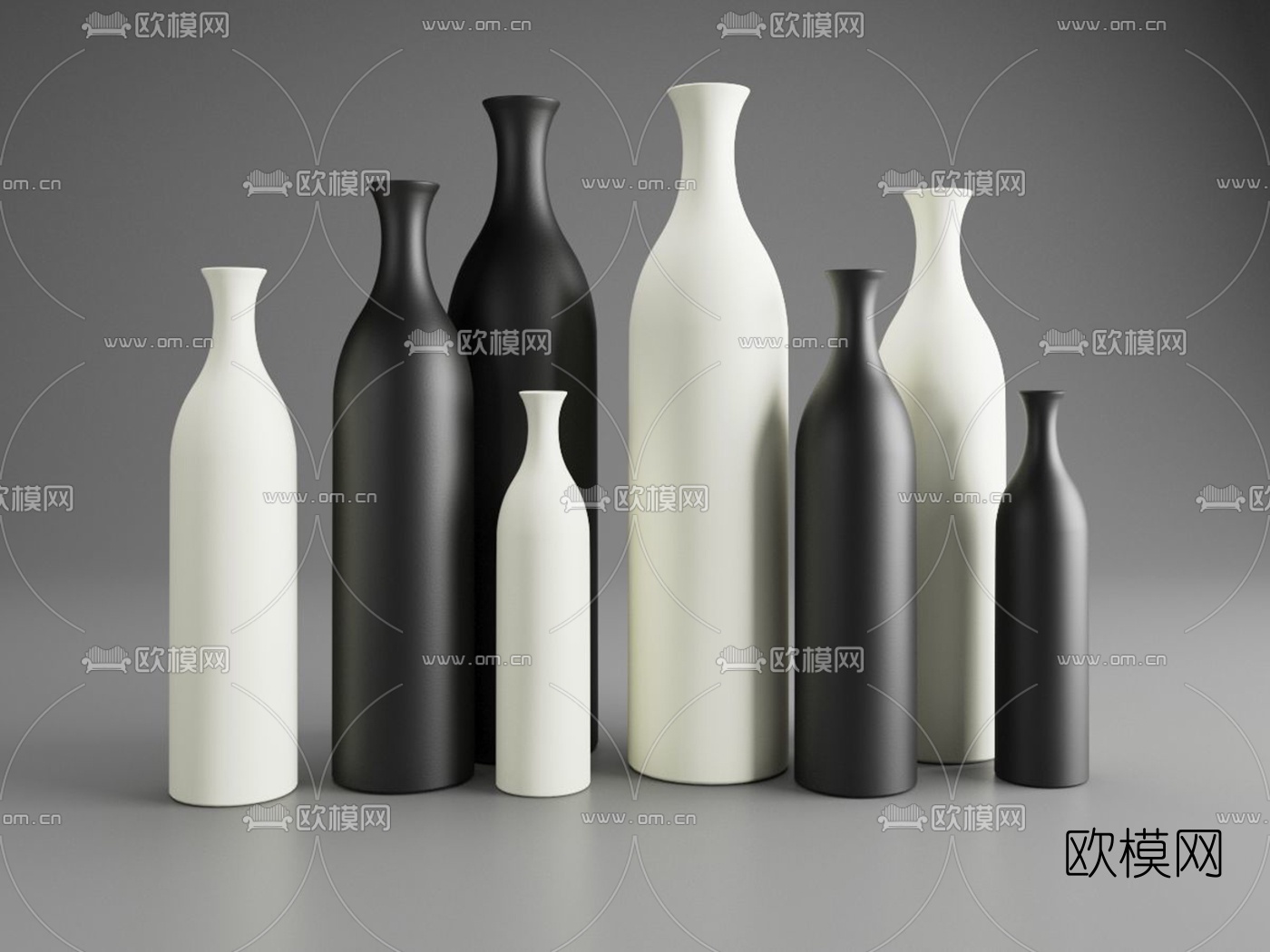 现代花瓶陶瓷器皿3d模型