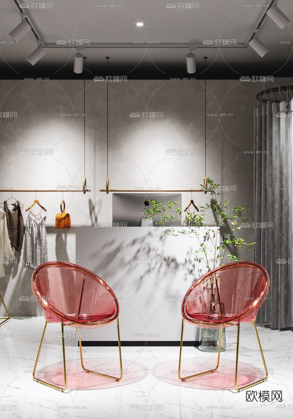 北欧女士服装店3d模型下载（渲染图2）