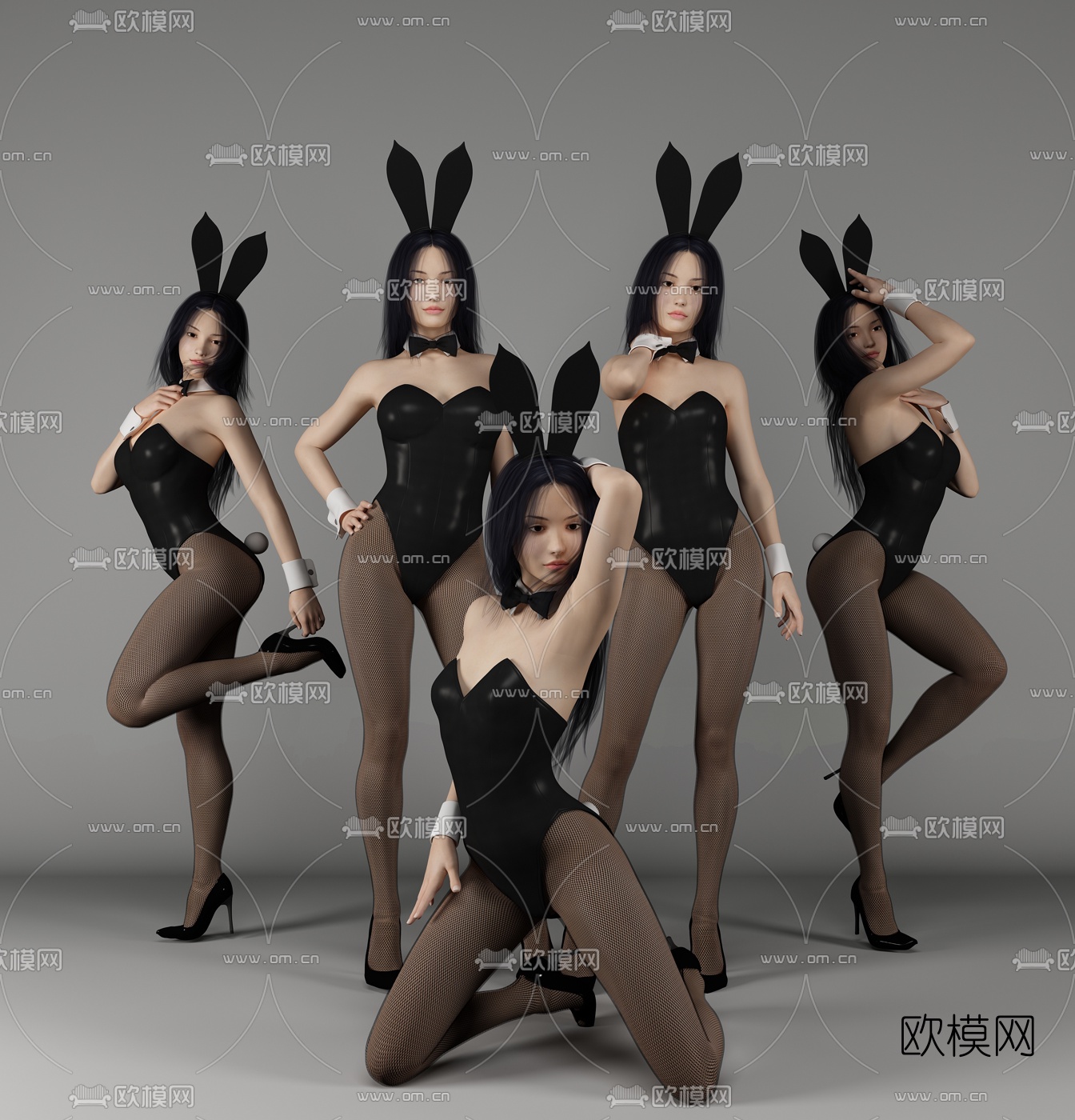 现代兔女郎人物3d模型