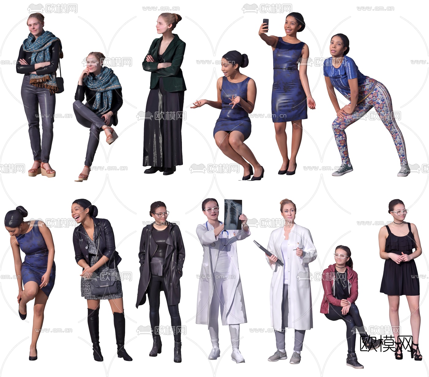 欧式美女人物3d模型下载（渲染图4）