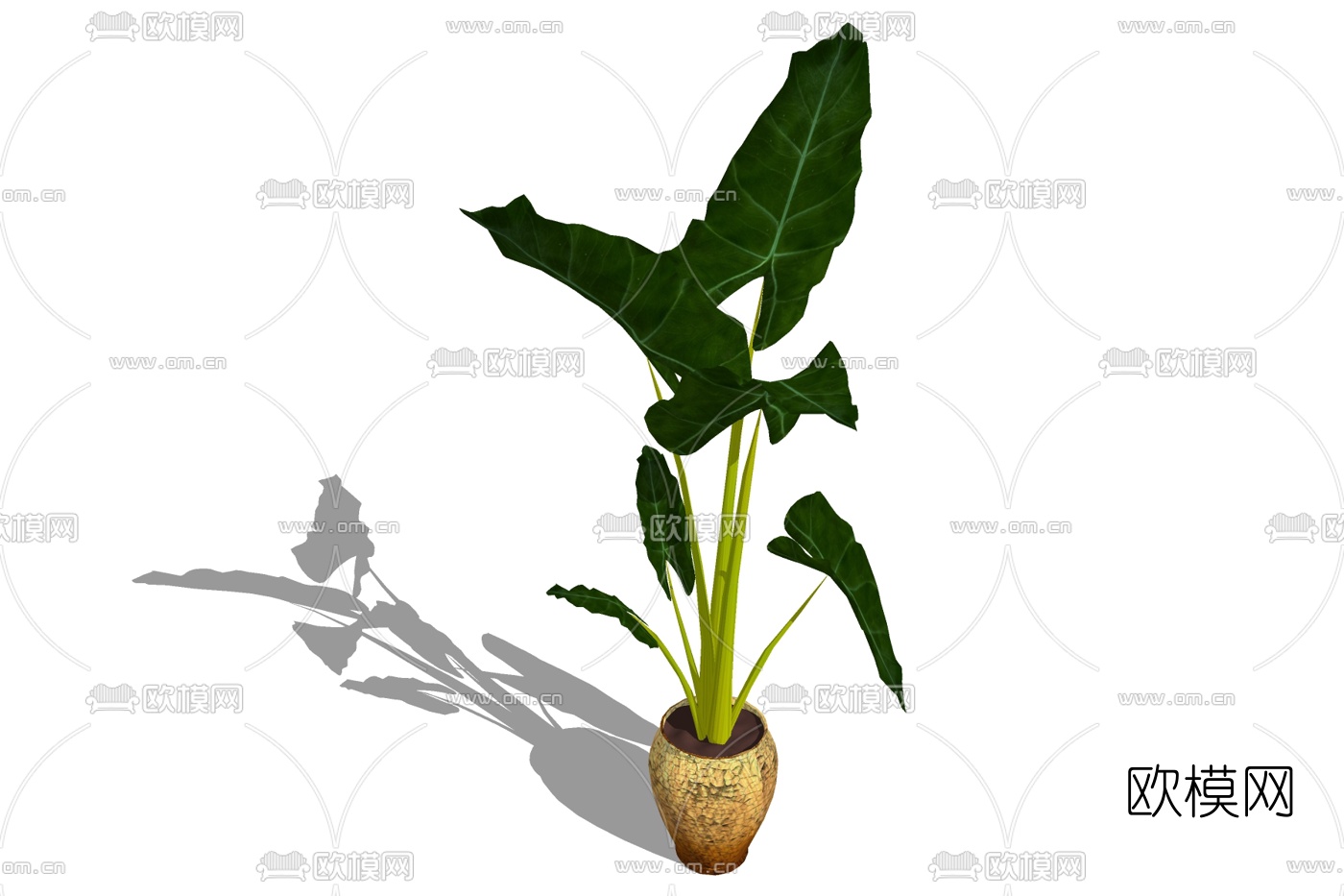 现代绿植盆栽免费su模型下载