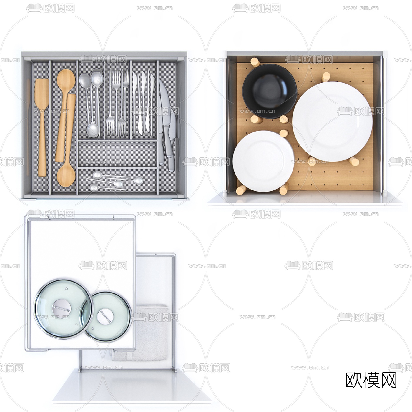 现代厨房厨柜3d模型