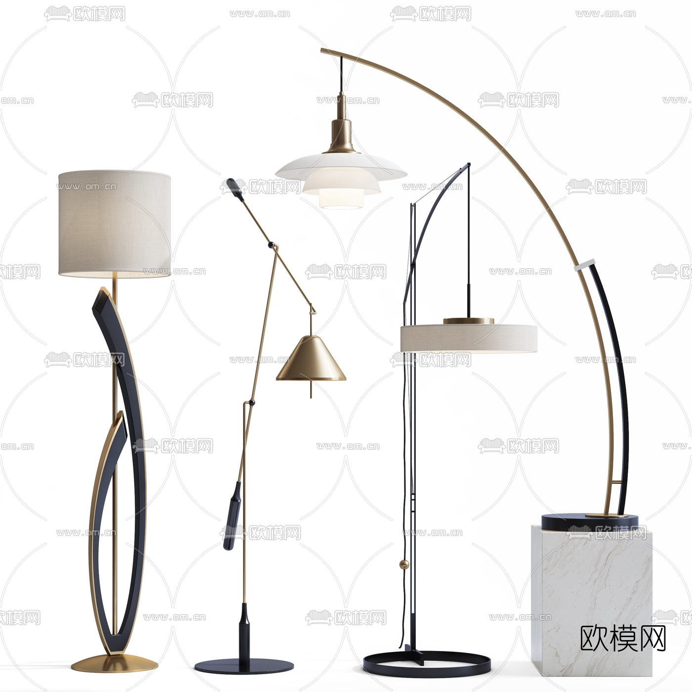 现代极简落地灯3d模型下载