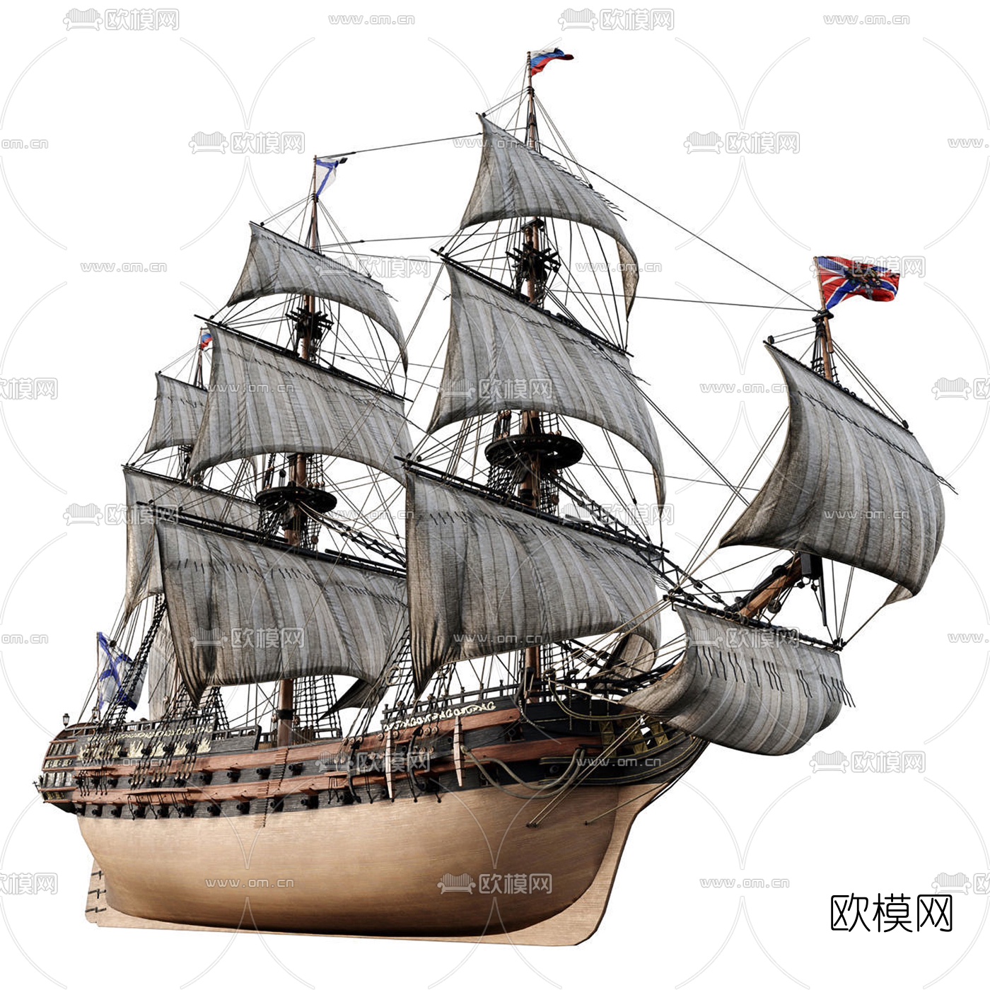 现代航海帆船3d模型
