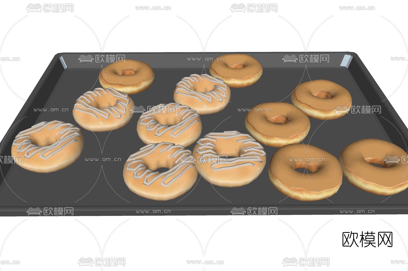 现代甜甜圈饼干su模型下载