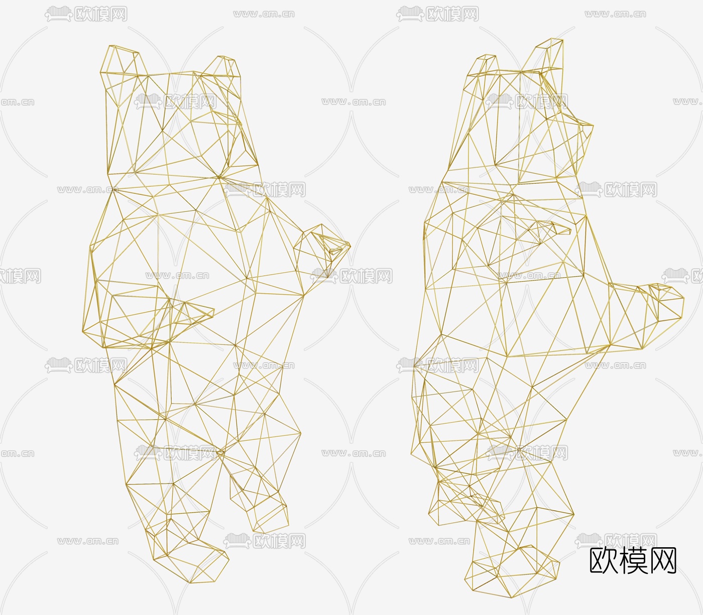 现代熊形园艺灌木3d模型下载（渲染图3）