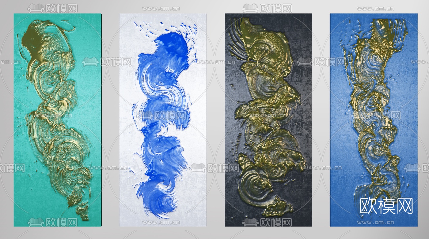 欧式古典浮雕挂画3d模型下载