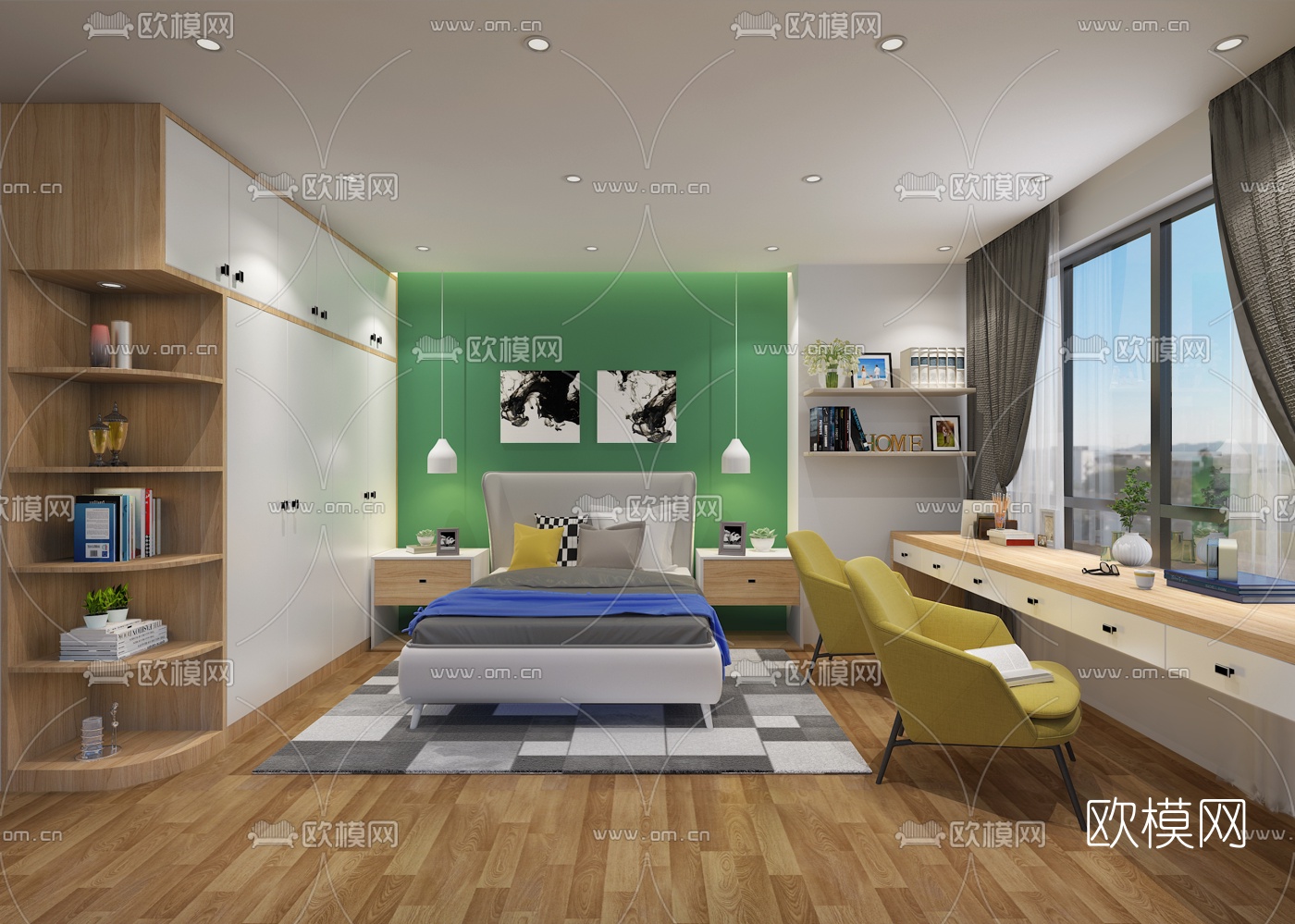 现代卧室免费3d模型