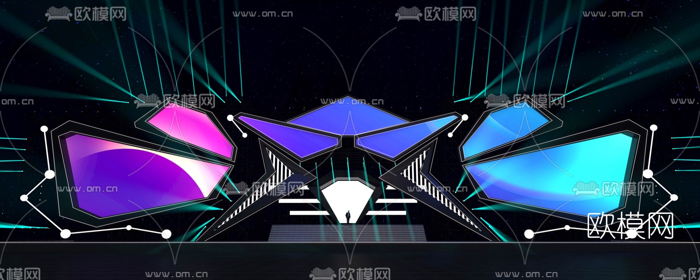 现代音乐演唱会舞台免费3d模型下载（渲染图1）