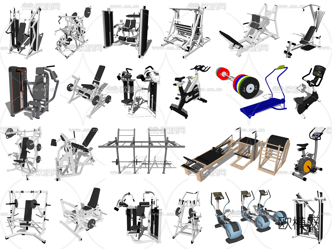 现代健身器材su模型下载